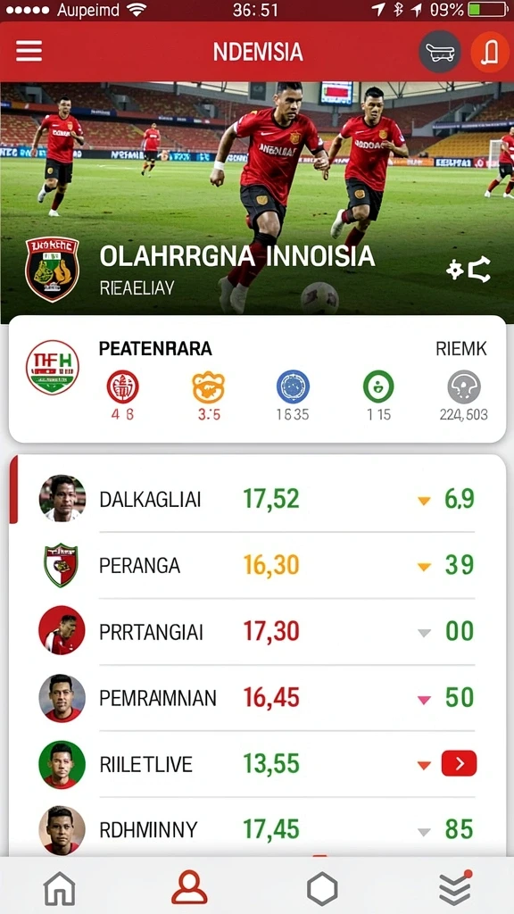 Leaderboard menunjukkan peringkat pemain.
