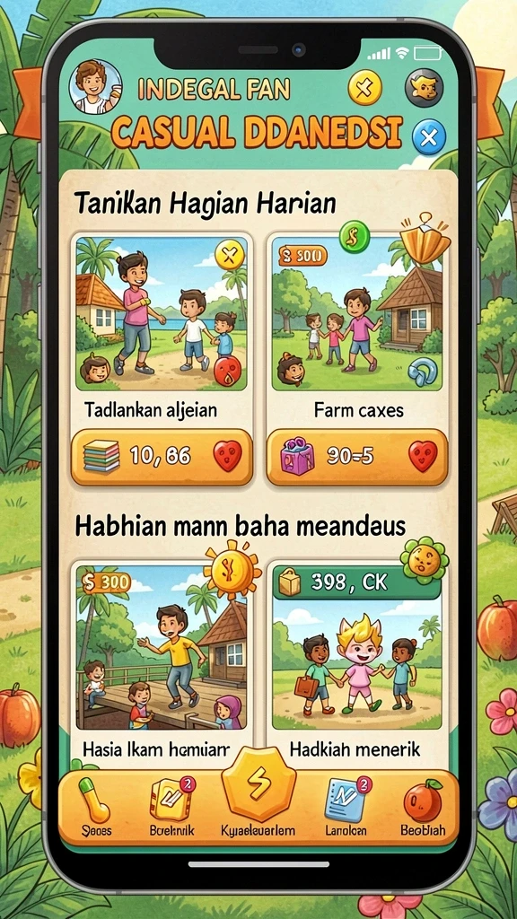 Tampilan karakter utama yang menggemaskan.