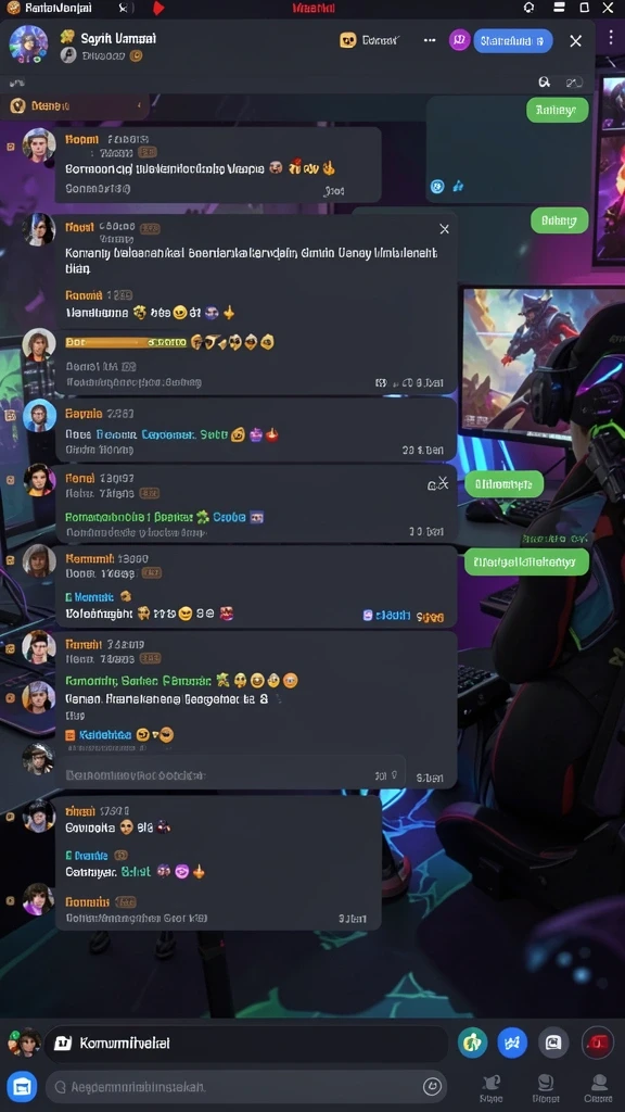 Pengguna sedang menikmati mode multiplayer yang seru.