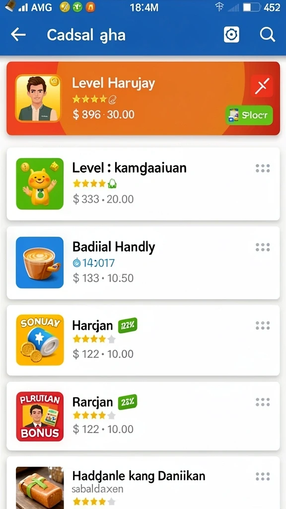 Screenshot menunjukkan karakter dengan upgrade terbaru.
